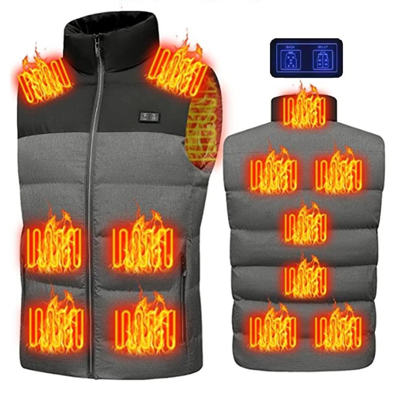 Winter Smart Dual-Control 13-Zone Charging Heating Vest - Grey - Xxxl