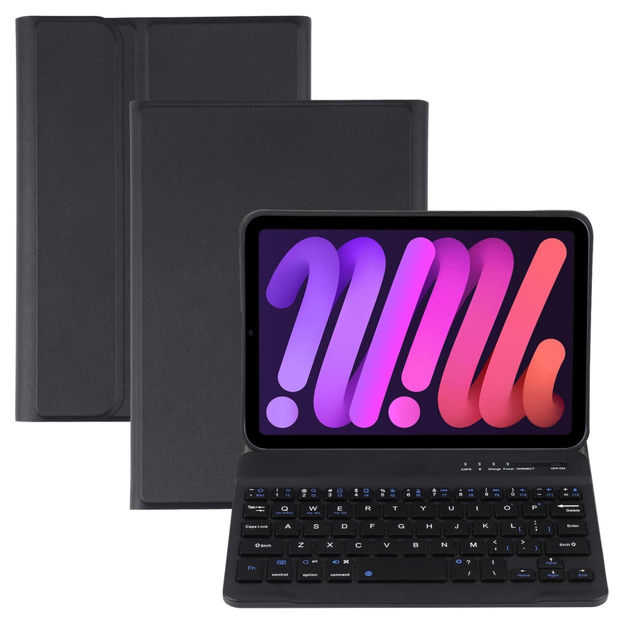 Ultra-Thin Detachable Bluetooth Keyboard Leather Case For Ipad Mini 6 - Black