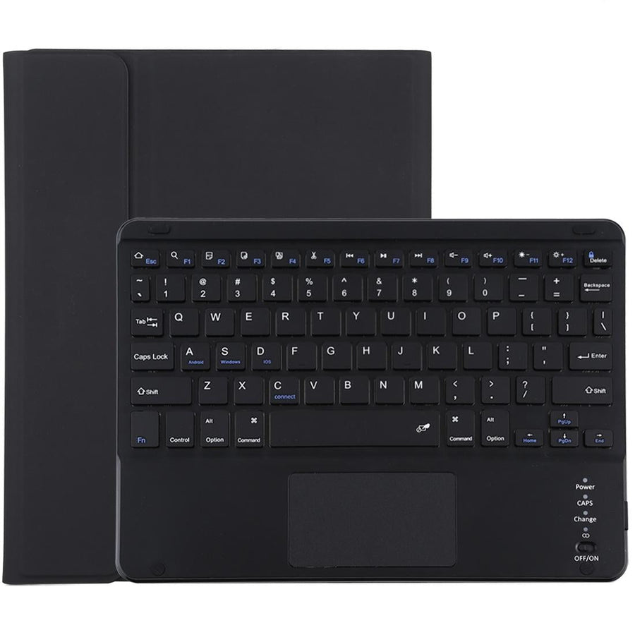 Bluetooth Keyboard & Tablet Case For Ipad Air 2020 - Detachable Touch Pad Pen Slot Microfiber Leather - Black