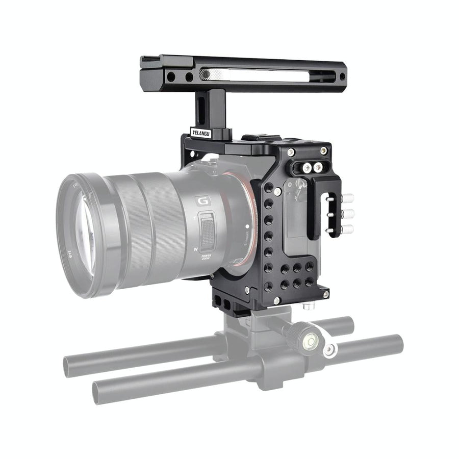 Handle Video Camera Cage Stabilizer For Sony A7K / A72 / A73 / A7S2 / A7R3 / A7R2 / A7X Black