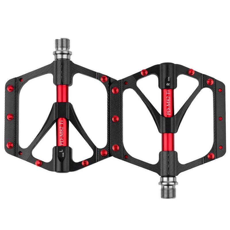 Titanium Alloy 3-Bearing Mountain Bike Pedals - Black