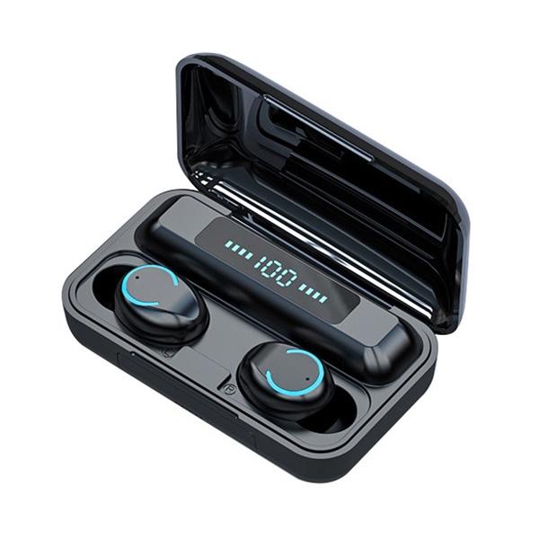 Wireless Noise-cancelling Earbuds with Charging Case - Black