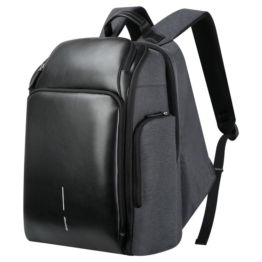 Waterproof Anti-Theft Usb Shoulder Bag - Large Capacity - Black