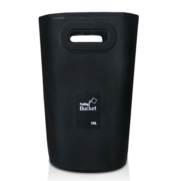 15L Outdoor Portable Folding Sink Pvc Collapsible Bucket - Black