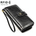 3556 Large Capacity Long Multi-function Anti-magnetic Rfid Wallet Clutch for Women with Card Slots - Black