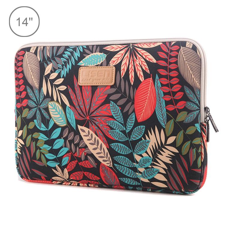 Colourful Leaves Sleeve Case for Macbook Samsung Sony Dell Alienware Chuwi Asus Hp Laptops - Black