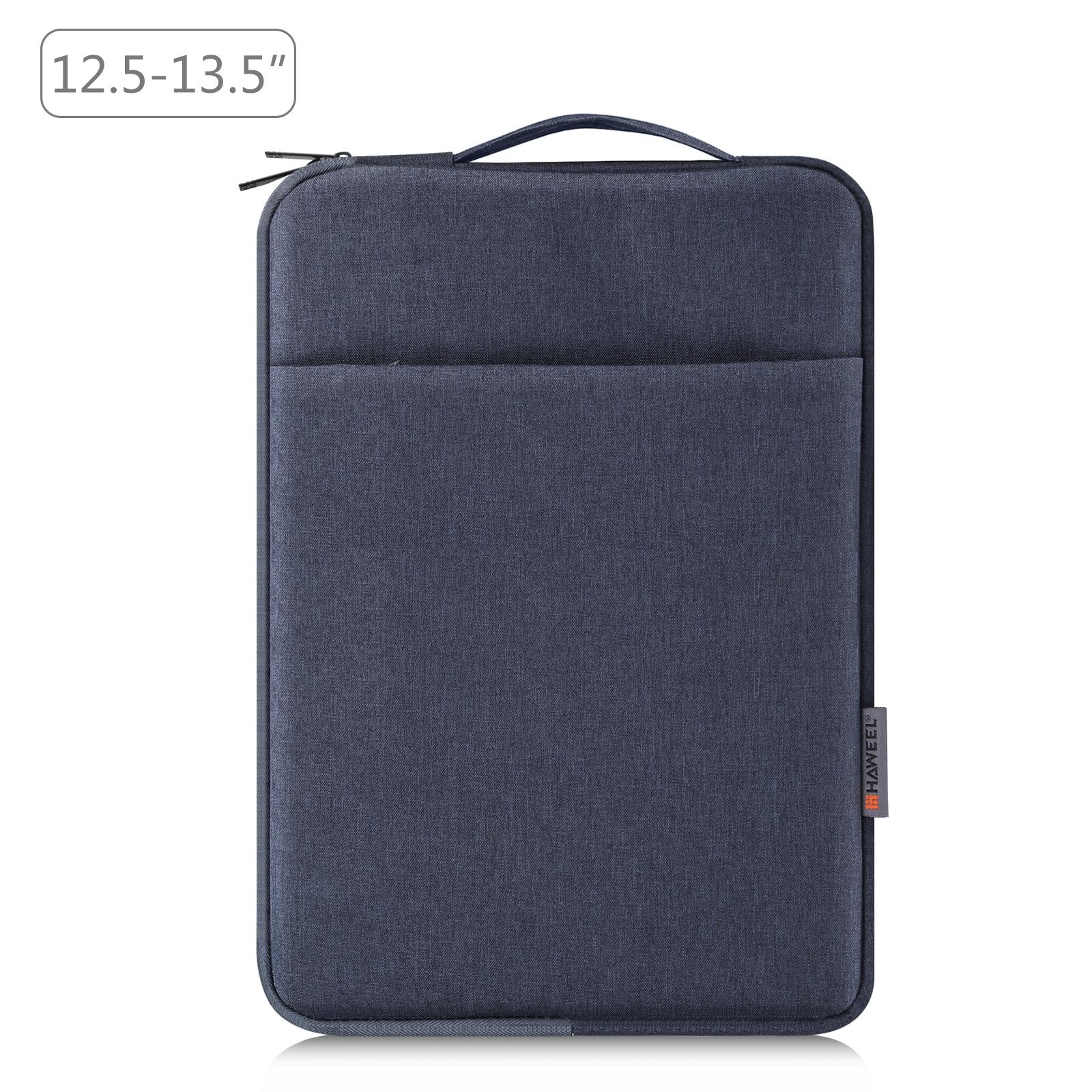 12.5-13.5 Inch Laptop Sleeve Briefcase with Zipper and Handle - Gray Blue