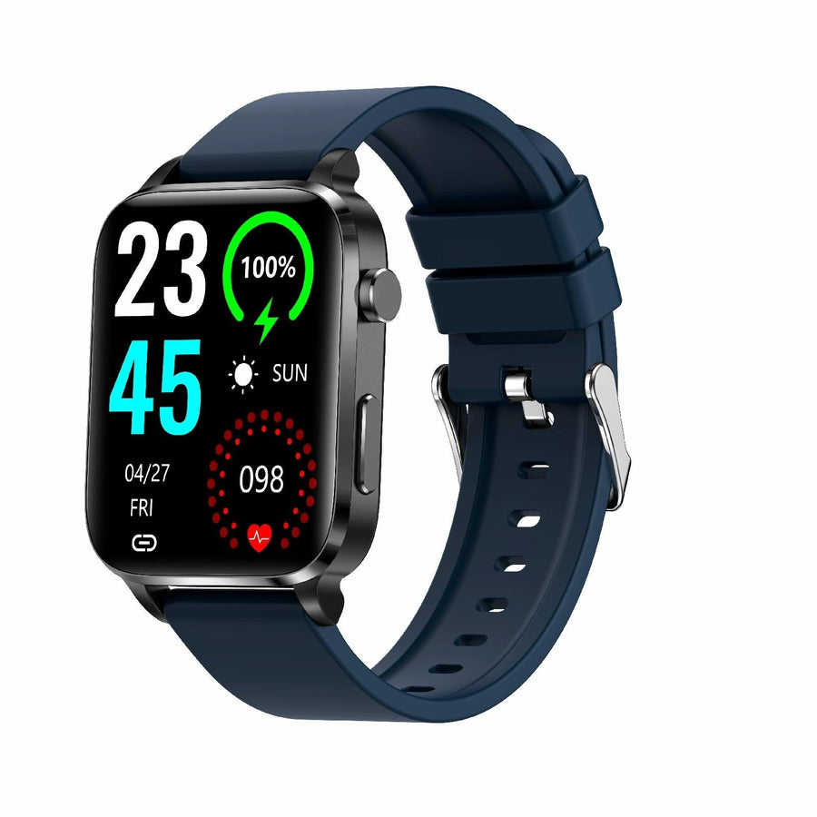 1.7 Inch Hd Square Screen Tpu Strap Smart Watch Supports Body Temperature Monitoring / Blood Oxygen Monitoring - Blue