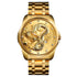 Men Golden Dragon Calendar Dial Quartz Watch with Luminous Hands - Gold