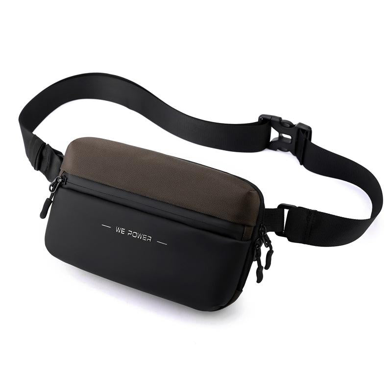 Minimalist Men Chest Bag Outdoor Travel Waist Bag With Shoulder Strap - Brown