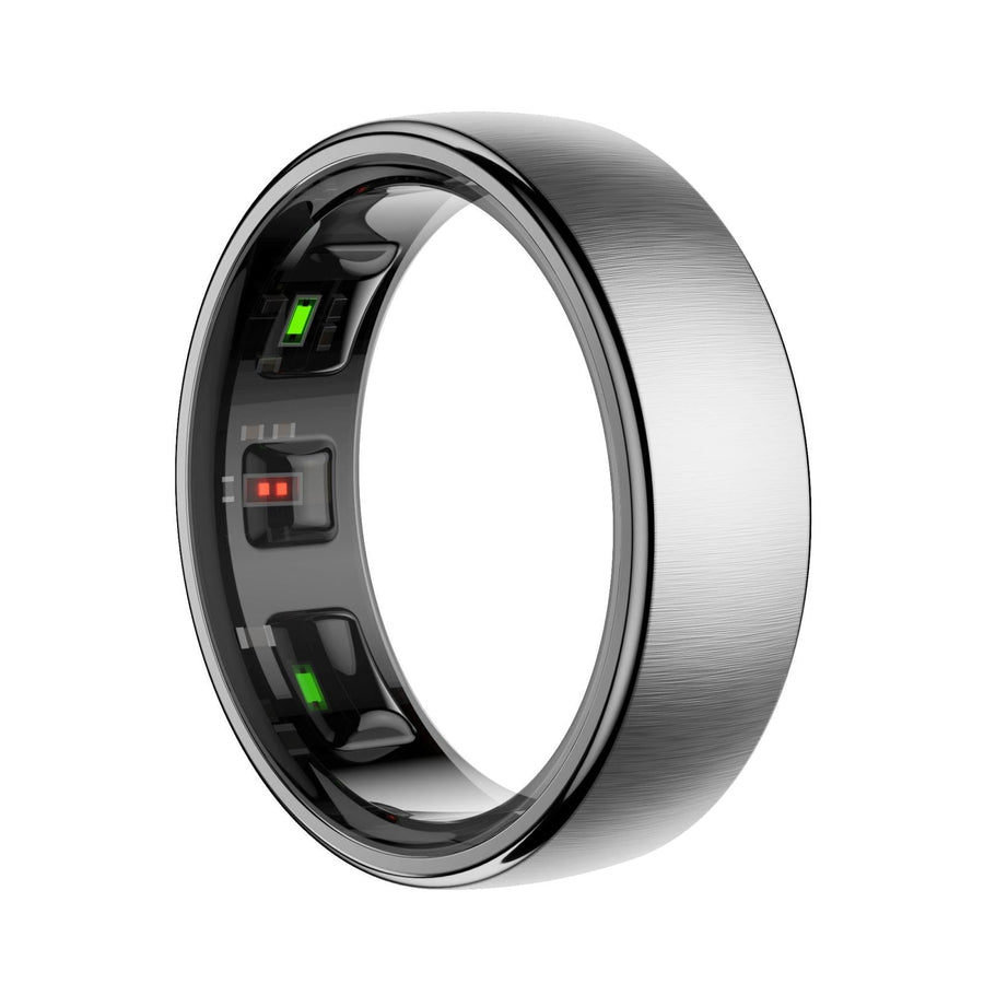 Smart Ring Heart Rate Blood Oxygen Sleep Sports Size 8 - Silver