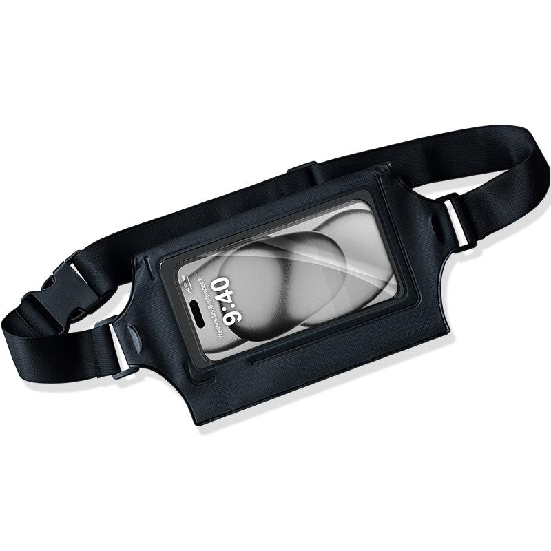 Waterproof Waist Bag For Mobile Phone And Sports - Black