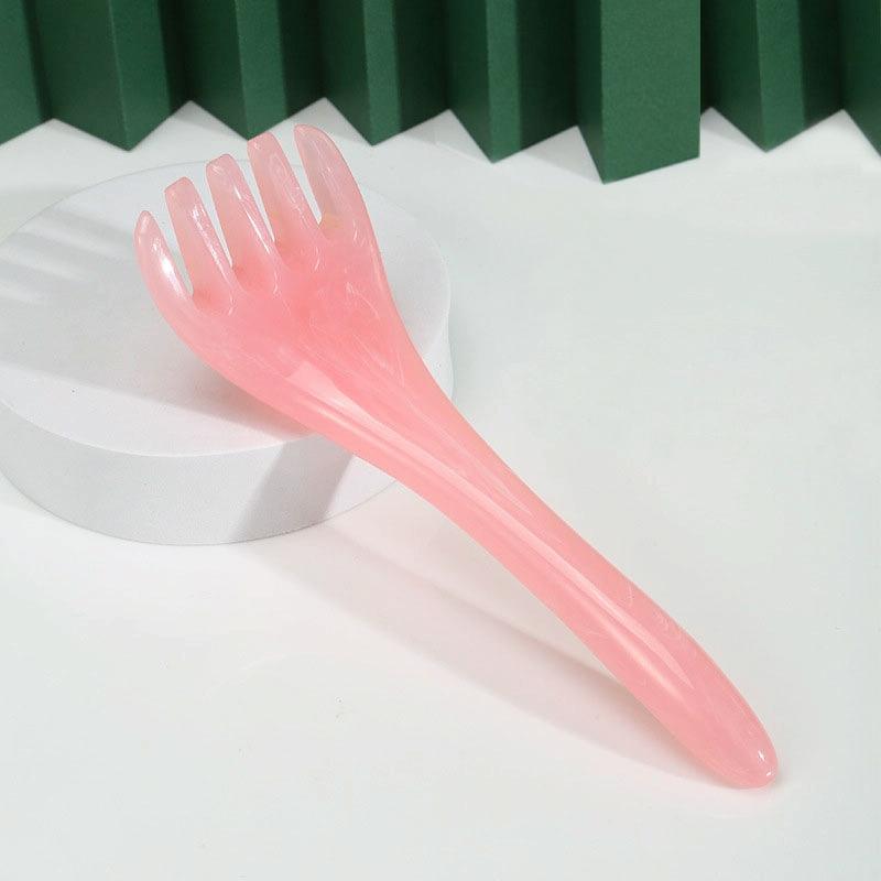 Stress-Reducing Massage Comb 5 Claws Meridian Therapy - Pink