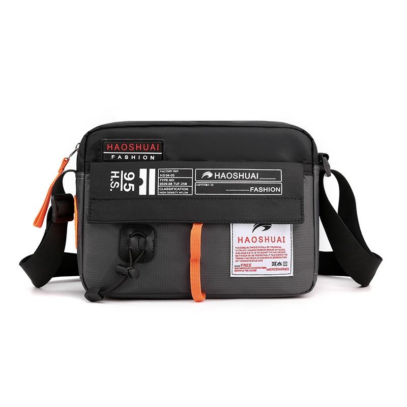 Waterproof Nylon Shoulder Bag For Men Outdoor Sports Leisure Gear - Grey
