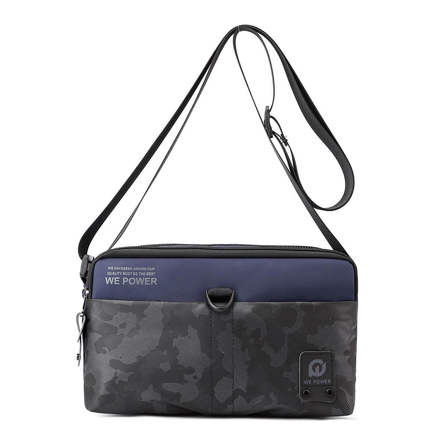 Men Oxford Cloth Crossbody Bag Outdoor Sports Shoulder Bag - Dark Blue