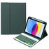 10.9 Ipad 10Th Gen 2022 Backlit Keyboard Case With Pen Slot - Bluetooth Leather - Dark Green
