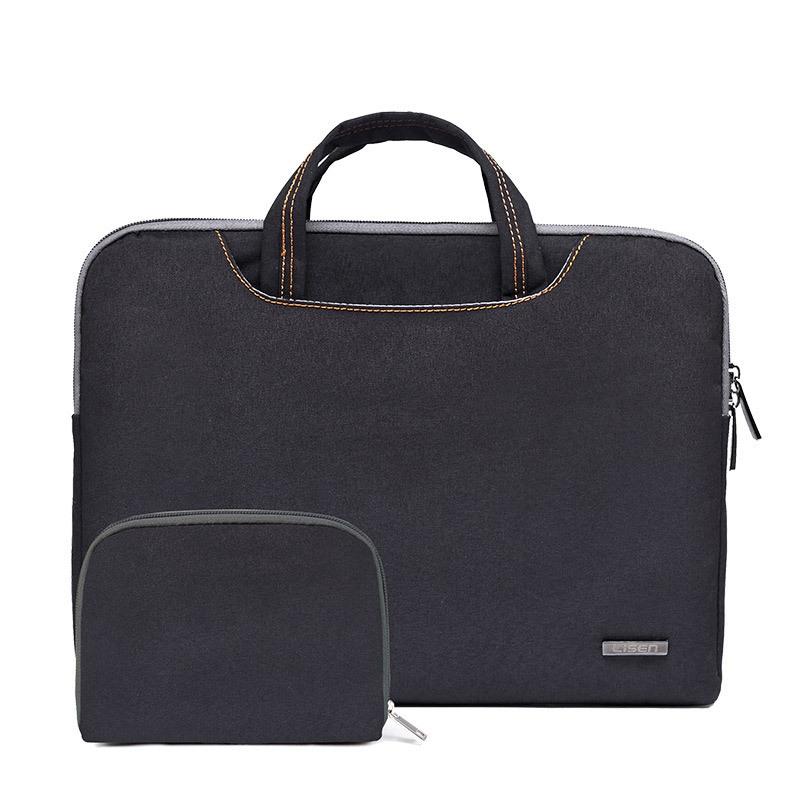 11.6 Inch Simple Business Laptop Bag with Liner - Ls-116 - Snowflake Nylon Black