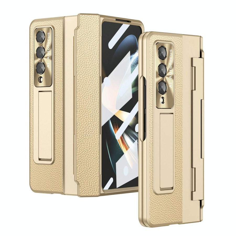 For Samsung Galaxy z Fold4 5G Full Coverage Phone Case with Hinge - Integrated Design - Gold