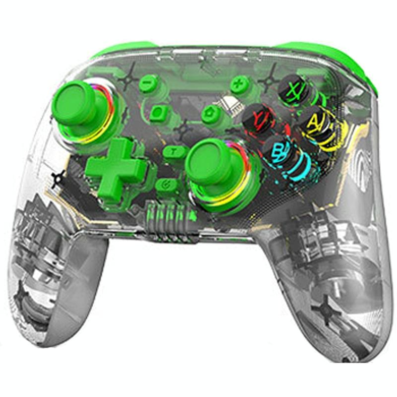 Wireless Dual Vibration Gamepad for Ps3 / Ps4 with Rgb Lights - Green