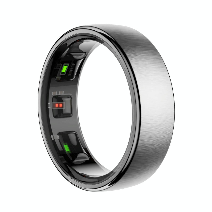 Smart Ring Heart Rate Blood Oxygen Sleep Sports Size 10 - Silver