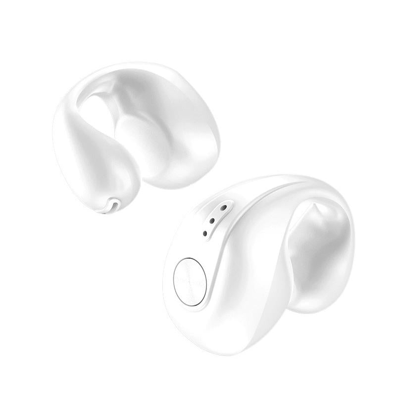 Wireless Dual Ear Bone Conduction Bluetooth Earphones - Mini Sport Clip - White