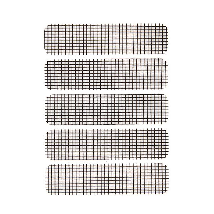 5-piece Self-adhesive Mosquito Stickers for Screen Windows with Drain Holes - Black