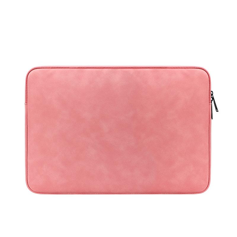 Lightweight Waterproof Lambskin Laptop Sleeve - 13.3 Inches - Pink