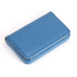 Stainless Steel Magnetic Business Card Holder Pu Leather Case - Blue