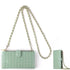 Long Crossbody Mini Shoulder Bag For Coins & Phone - Light Green