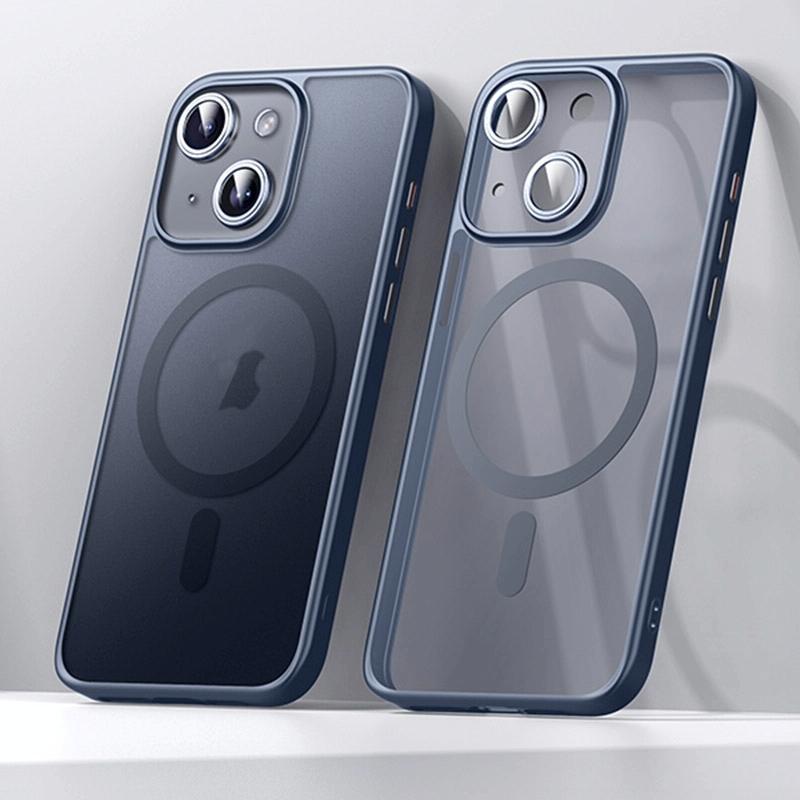 Matte Magnetic Magsafe Case for Iphone 15 - Sulada - Titanium Blue
