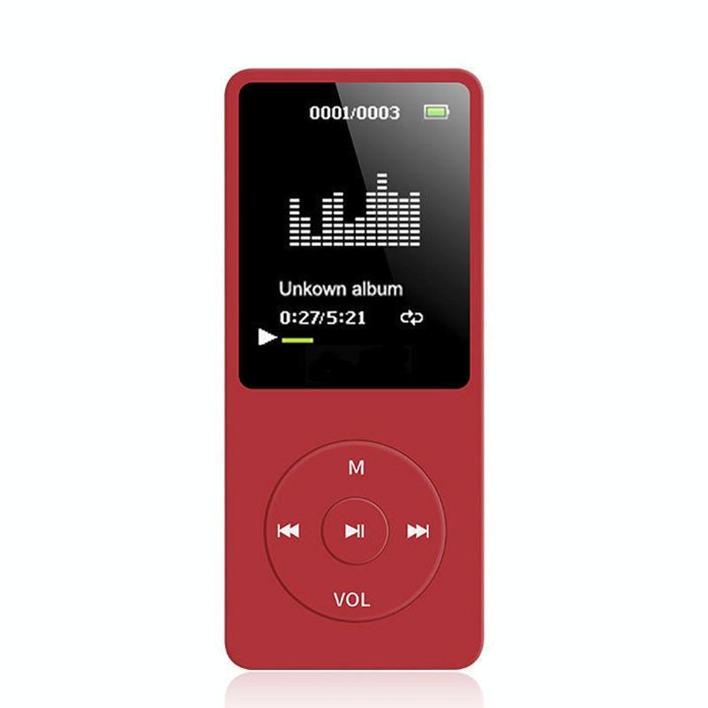 Ultra Thin Screen Mp4 Player Lossless Sound - Red