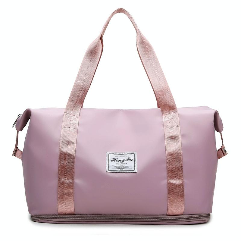 Sports Gym Duffel Bag with Wet / Dry Separation - Large Capacity - Pink