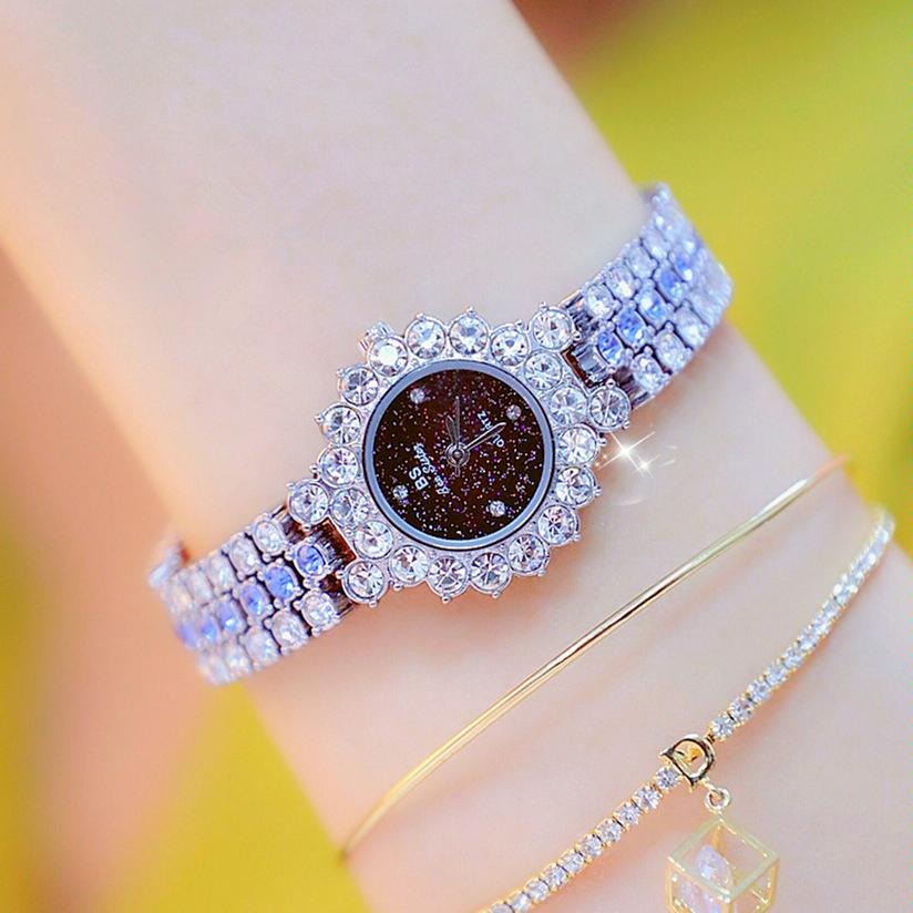 Sparkling Diamond Chain Watch for Women - Full of Elegance - Silver Blue