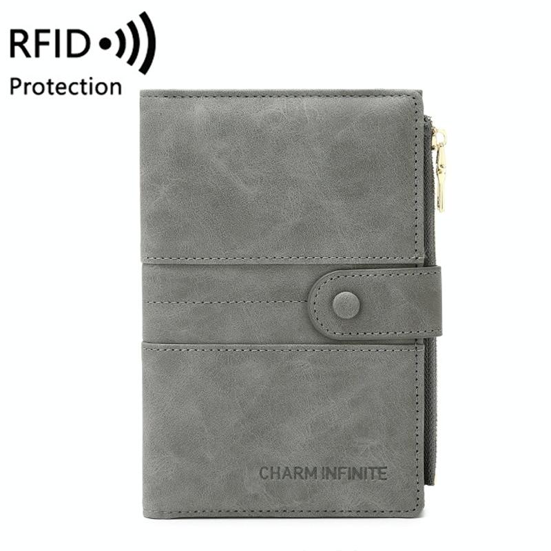 Rfid-protected Multi-card Travel Document Pouch - Grey