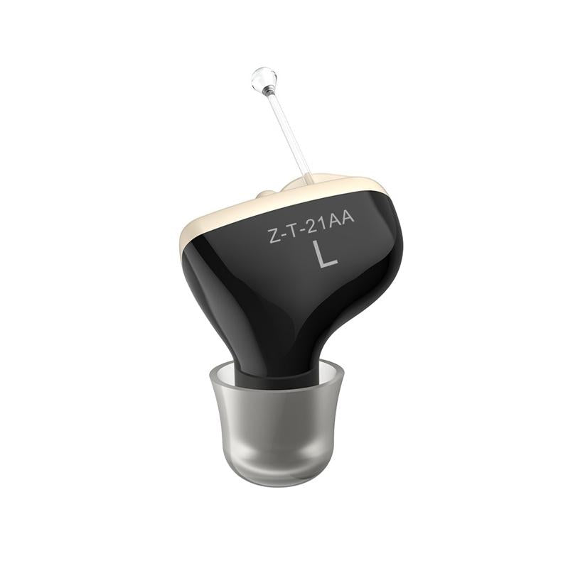In Ear Hearing Aid For Elderly & Hearing Impaired - Black Left Ear