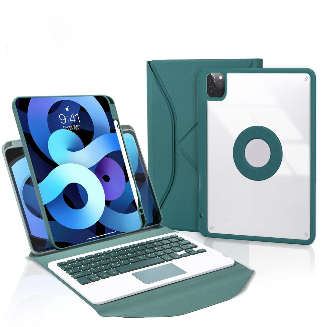 Bluetooth Keyboard Leather Case For Ipad Pro 11 With Pen Slot And Touchpad - Green