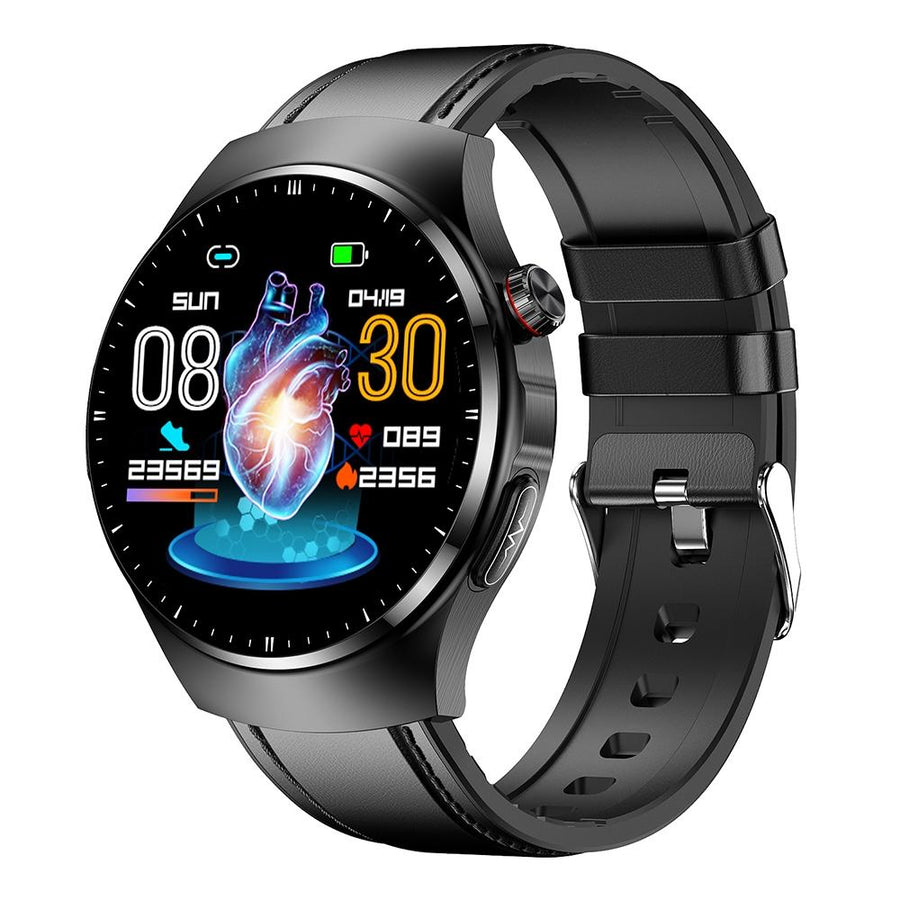 1.39 Inch Ip67 Waterproof Sports Health Monitoring Smart Bluetooth Calling Watch - Black Leather