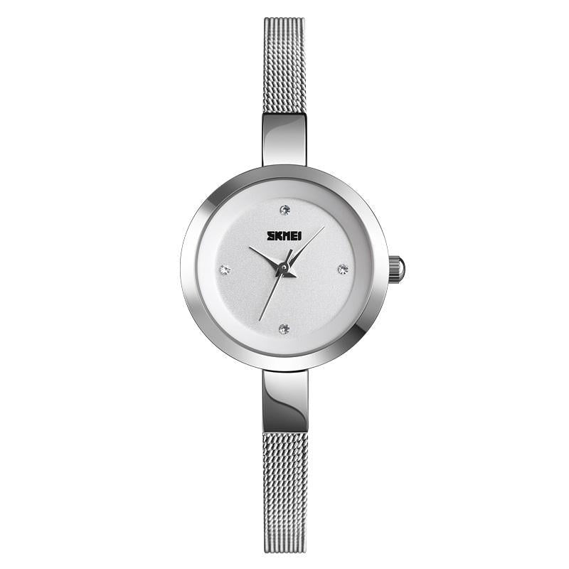 Lightweight Steel Band Women Quartz Watch - Business Casual - Silver