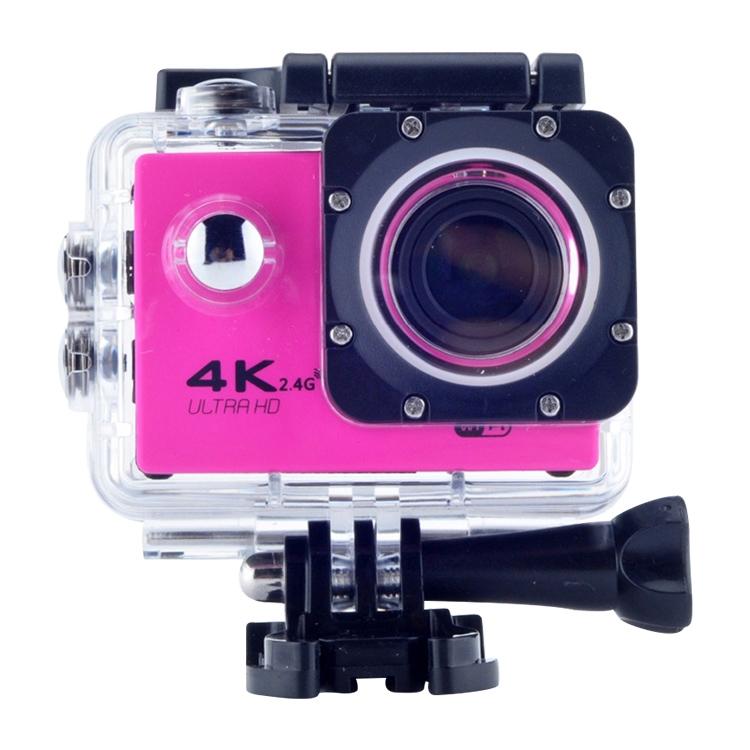 Waterproof 4k Action Camera for Cycling and Diving - Pink
