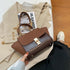 Versatile Vintage Wing Crossbody Bag with Frosted Finish and Chain - Coffee