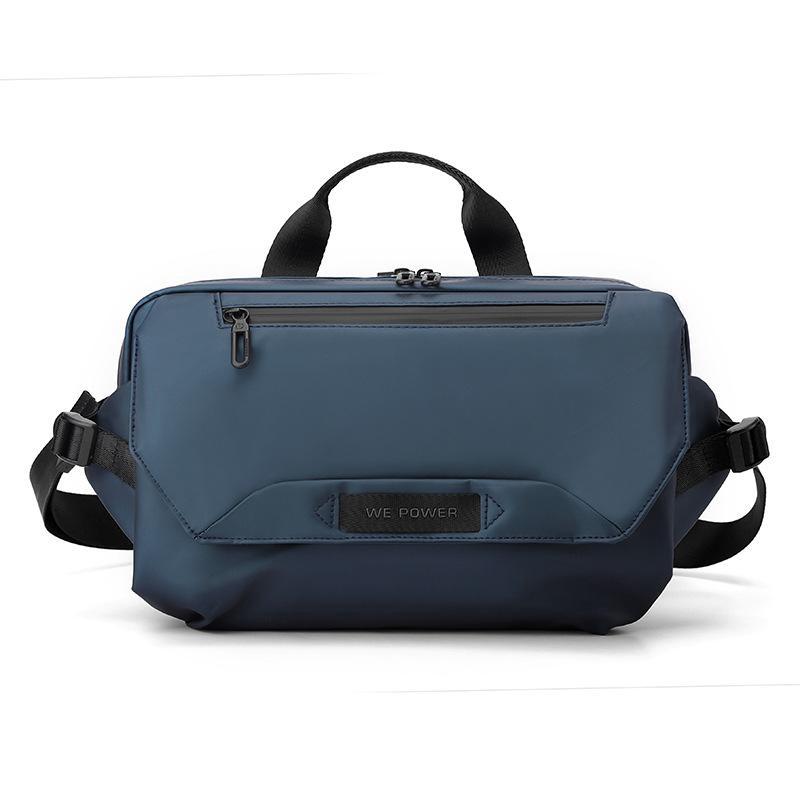 3 Point Strap Men Cycling Chest Bag Anti Sway Design - Deep Blue