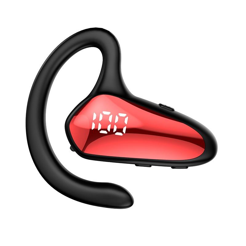 Digital Display Hanging Ear Bone Conduction Bluetooth Headset - Yx02 - Red