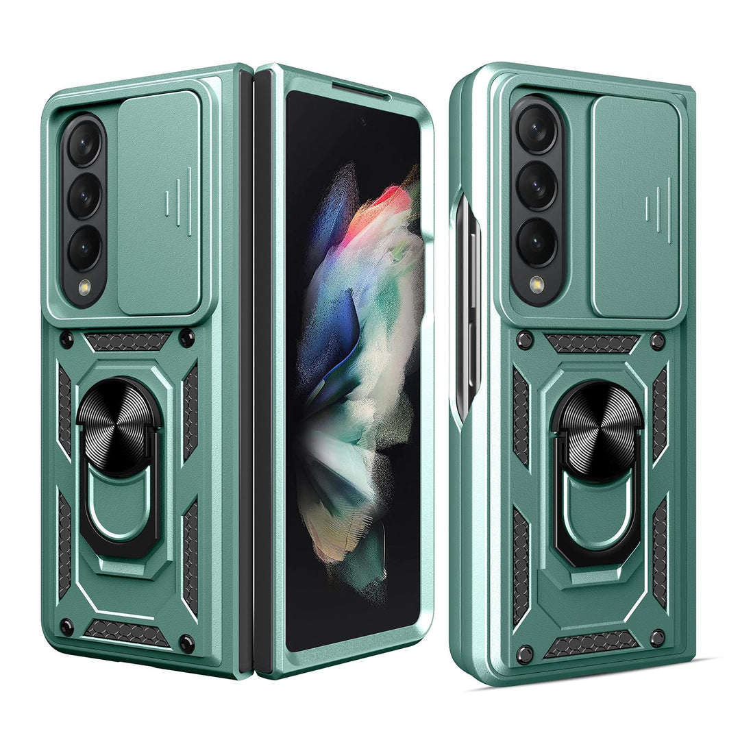 Samsung Galaxy z Fold 4 Tpu Pc Case with Sliding Camera Cover - Green