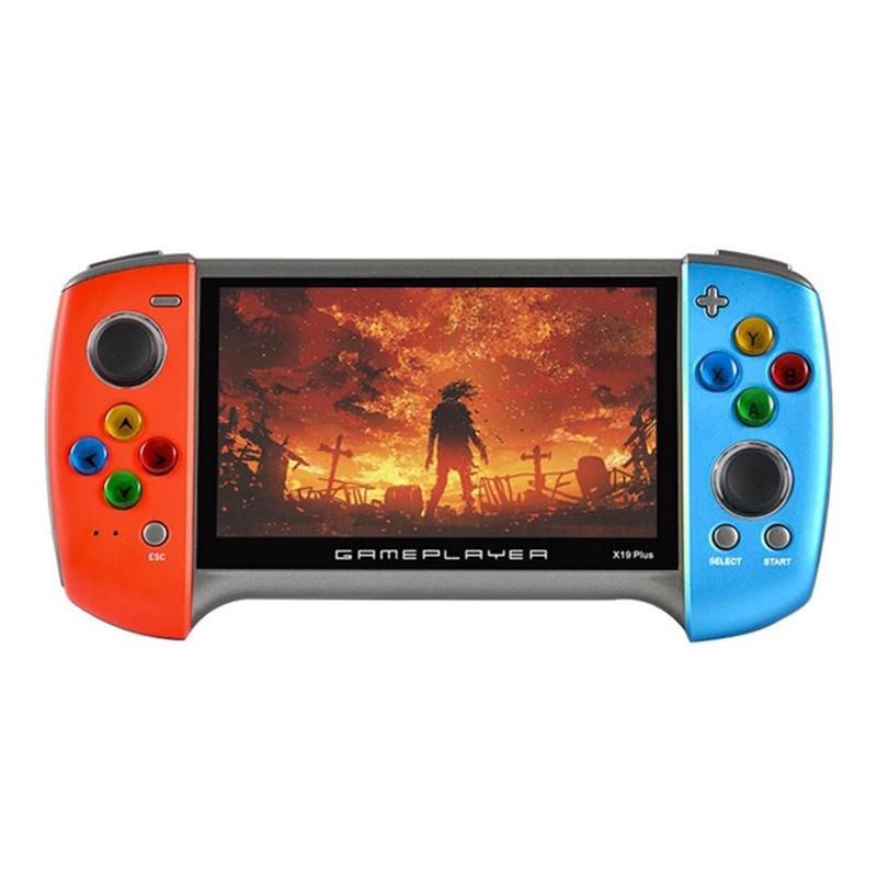 X19 Plus Handheld Game Console With 5.1 Screen 8G Memory Tf Card Support & Av Output - Red+Blue