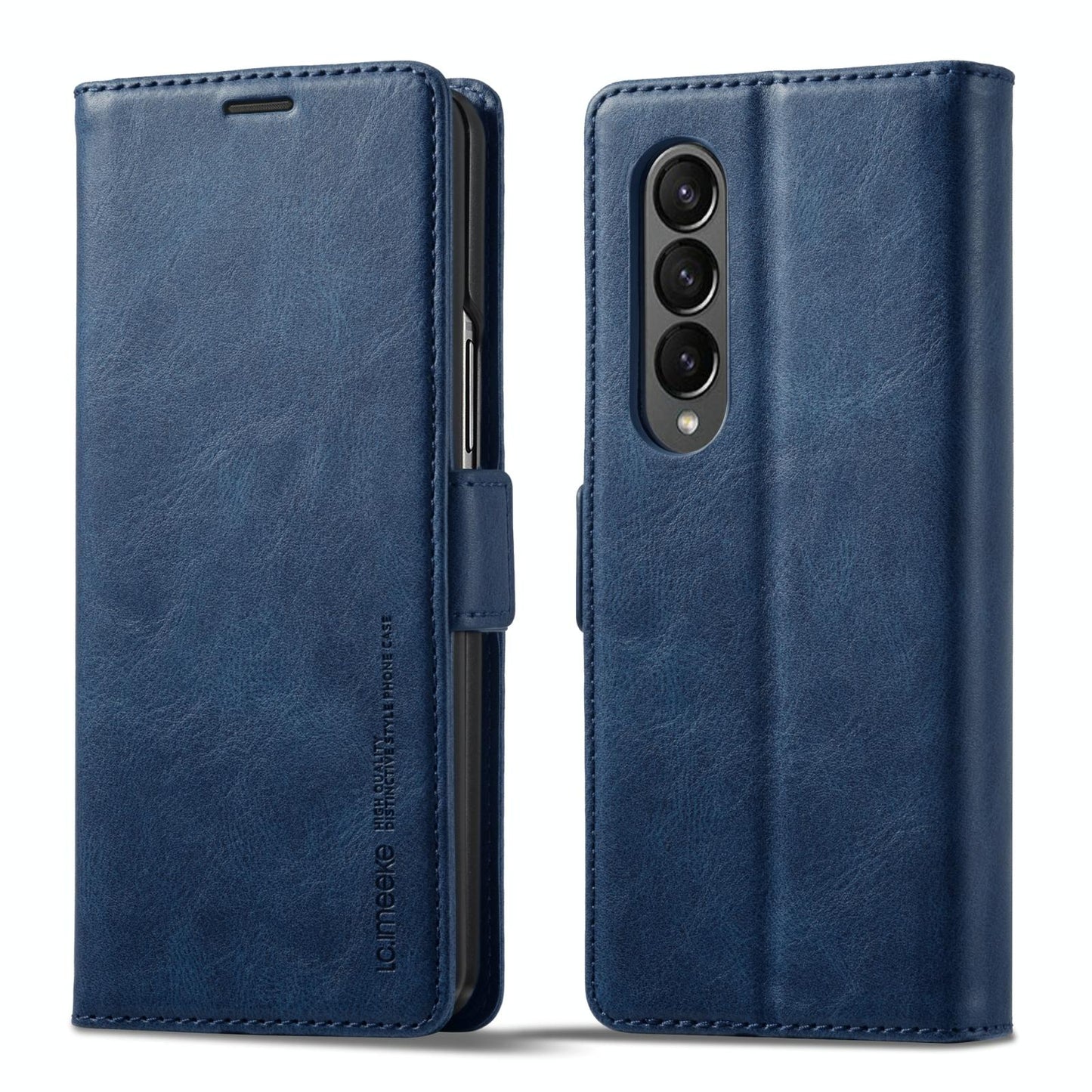 For Samsung Galaxy Z Fold4 5G Rfid Leather Phone Case - Secure & Stylish - Blue