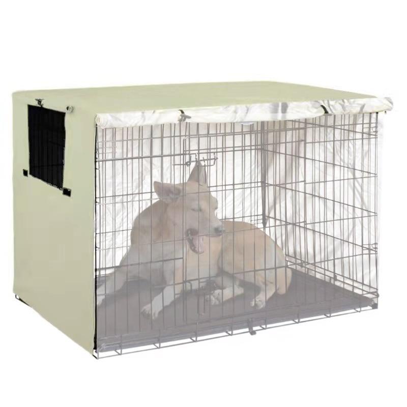 Outdoor Pet Cage Cover - Oxford Cloth Dustproof Rainproof Sunscreen - 63.5x48x50cm - Beige