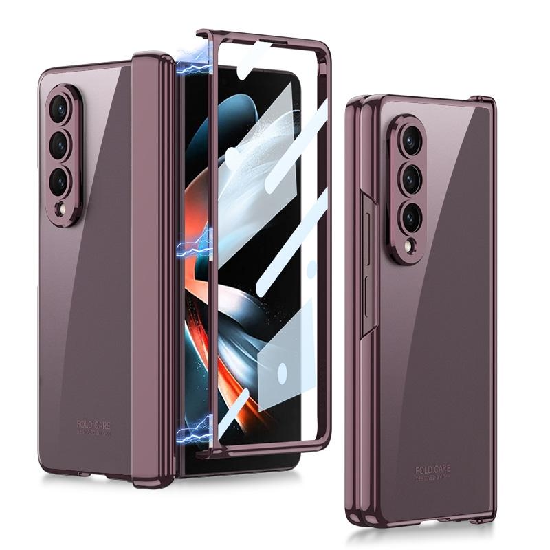 Samsung Galaxy z Fold 4 Magnetic Hinged Folding Case - Wine Red