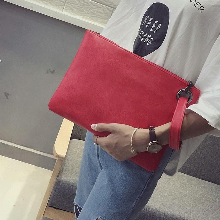 Stylish Retro Envelope Clutch Bag - Large Capacity - Red