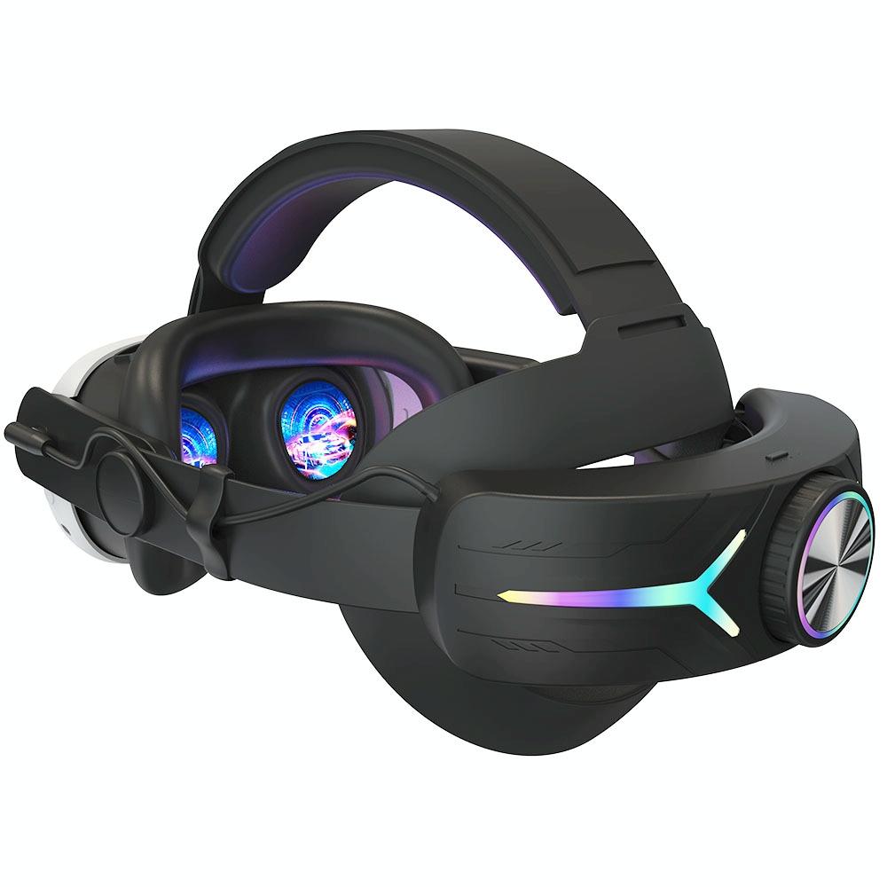 Foldable Rgb Headset for Meta Quest 3 - Usb Rechargeable - Black
