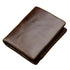 Multi-functional Oil Wax Leather Rfid Wallet - Coffee